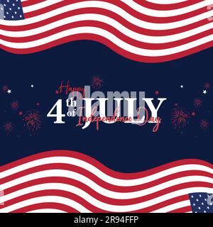 Happy 4th of July. Fourth July Independence Day USA. Independence Day sale web banner. Independence Day USA social media promotion template Stock Vector