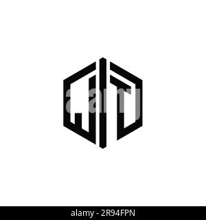 JT Logo monogram letter with hexagon horn shape design template Stock ...