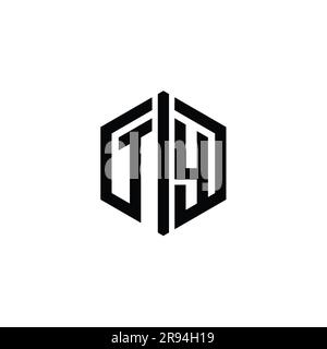 TY Letter Logo monogram hexagon emblem shape with stripes outline style ...