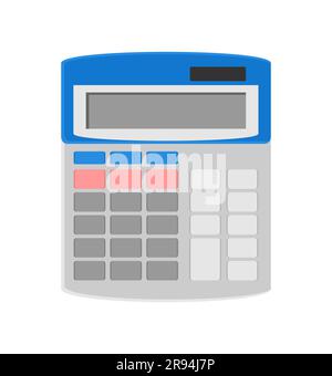 Gray and blue tax calculator isolated on white background. Flat vector illustration Stock Vector