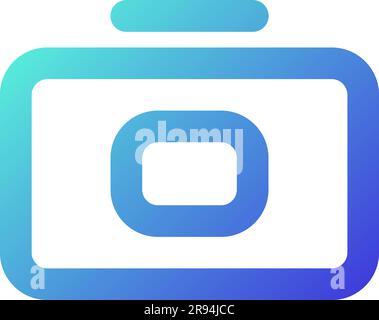 Camera pixel perfect gradient linear ui icon Stock Vector