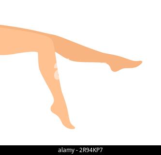 Side view of beautiful female legs on a white background. Flat vector illustration Stock Vector