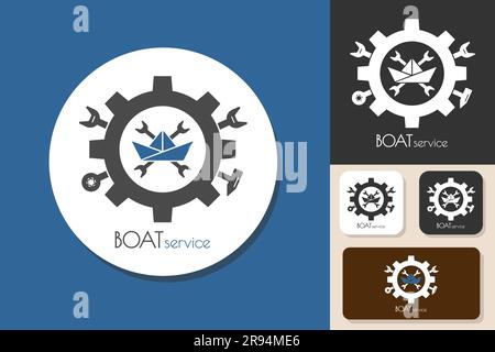 Boat service logo. Simple vector illustration Stock Vector