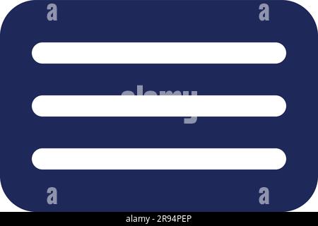 Hamburger menu button black glyph ui icon Stock Vector
