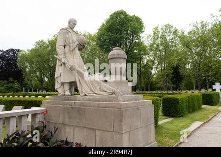 Central cemetery in Vienna, monuments to Soviet soldiers of the Second World War. July 4, 2023, Austria, Vienna Stock Photo