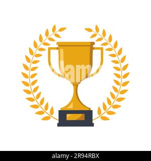 Hand width gold winner cup Stock Vector