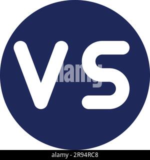 Versus button black glyph ui icon Stock Vector