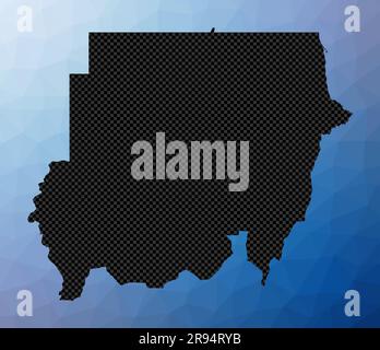 Sudan geometric map. Stencil shape of Sudan in low poly style. Cool country vector illustration. Stock Vector