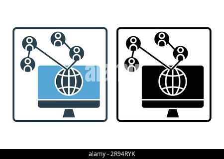 Social media vlog icon. icon related to network market, digital marketing. Solid icon style design. Simple vector design editable Stock Vector