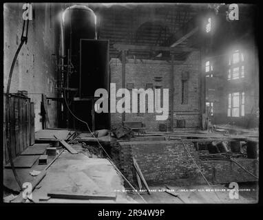Building Number 41, Boiler Room, Looking North. Glass Plate Negatives of the Construction and Repair of Buildings, Facilities, and Vessels at the New York Navy Yard. Stock Photo