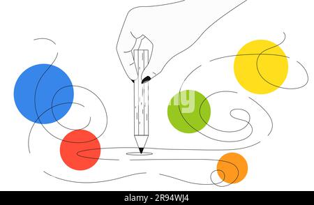 Graphic pencil draw lines concept Stock Vector
