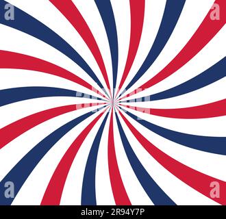 Background in the form of rays in the colors of the USA flag. USA independence day background. Vector Stock Vector