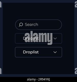 Drop down list UI elements kit Stock Vector