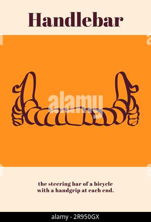 handlebar and the explanation. cycling event poster. abstract style vector illustration Stock Vector