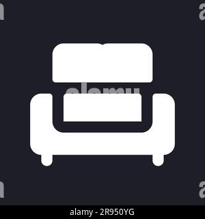 Sofa dark mode glyph ui icon Stock Vector