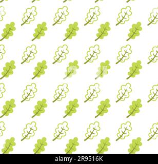 Seamless pattern with oak leafs and spring oak leaves in Green, Yellow. Perfect for wallpaper, gift paper, pattern fills, web page background, autumn Stock Vector