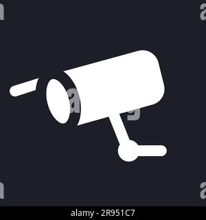 Surveillance dark mode glyph ui icon Stock Vector