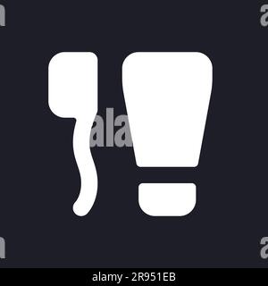 Mouth hygiene dark mode glyph ui icon Stock Vector