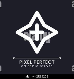 Blink transition pixel perfect white linear ui icon for dark theme Stock Vector