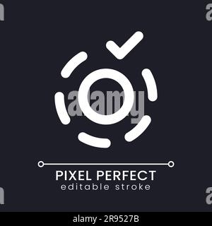 Apply breathe animation effect pixel perfect white linear ui icon for dark theme Stock Vector