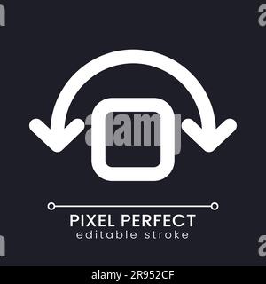 Wobble animation pixel perfect white linear ui icon for dark theme Stock Vector