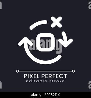 Remove spinning effect pixel perfect white linear ui icon for dark theme Stock Vector