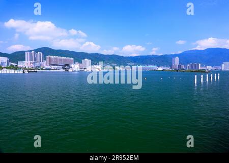 Otsu Port and Lake Biwa in Summer Stock Photo