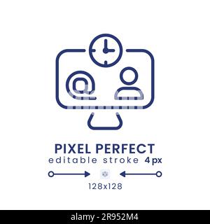 Workspace organization linear desktop icon Stock Vector