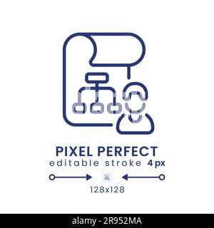 Project management linear desktop icon Stock Vector