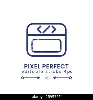 Webpage coding linear desktop icon Stock Vector