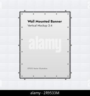 Wall Mounted Banner on Marble Background Vector Illustration. Stock Vector