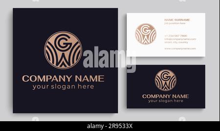 GW, WG logo. Luxury badge and monogram. Vector elegant logo. Letter WG design Stock Vector