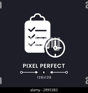 Time management white solid desktop icon Stock Vector