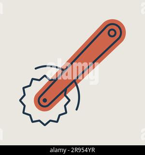 Pizza knife vector icon. Kitchen appliance. Graph symbol for cooking web site design, logo, app, UI Stock Vector