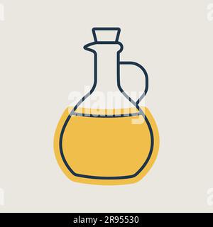 Olive Oil Glass Jug Pitcher vector icon. Graph symbol for cooking web site design, logo, app, UI Stock Vector