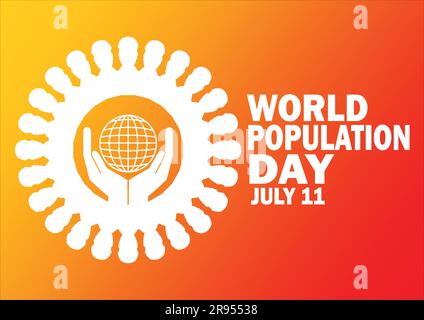World Population Day vector illustration. July 11. Holiday concept. Template for background, banner, card, poster with text inscription. Stock Vector
