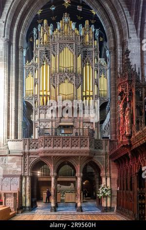 Organ in Chester Cathedral, CHeshire, UK. Stock Photo