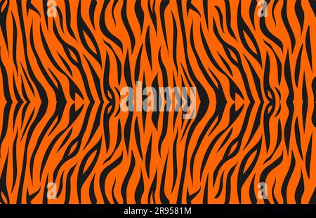 Tiger animal orange and black print. Vector illustration Stock Vector