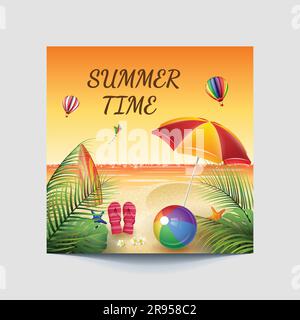 summer sale social or square post template Stock Vector