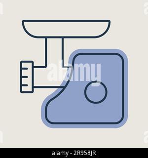 Electric meat grinder vector icon. Electric kitchen appliance. Graph symbol for cooking web site design, logo, app, UI Stock Vector