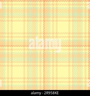 Pattern plaid check of seamless textile texture with a fabric background vector tartan in yellow and amber colors. Stock Vector