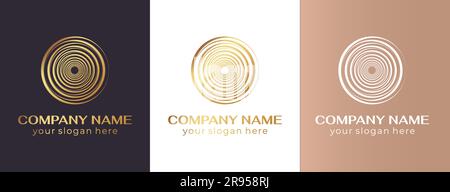 Circle and rings logo. Abstract universal logo for business.Swirling elegant waves. Template for creating a unique luxury design, logo Stock Vector