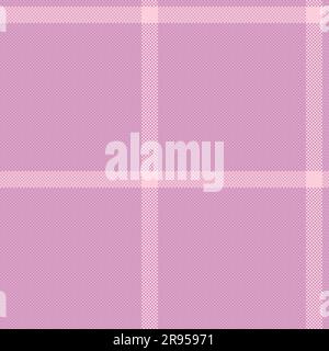 Check pattern fabric of textile plaid texture with a vector seamless background tartan in light and pink colors. Stock Vector