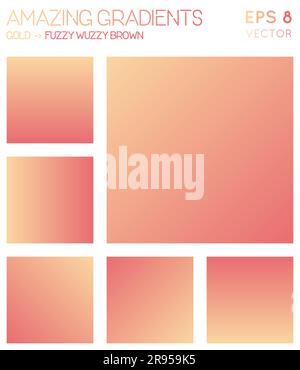 Colorful gradients in gold, fuzzy wuzzy brown color tones. Adorable gradient background, radiant vector illustration. Stock Vector