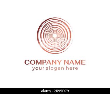 Circle and rings logo. Abstract universal logo for business.Swirling elegant waves. Template for creating a unique luxury design, logo Stock Vector