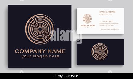 Circle and rings logo. Austractive universal logo for business. Twisted elegant waves. Template for creating a unique luxury design Stock Vector