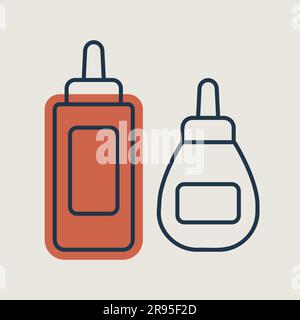 Ketchup mustard and mayonnaise spicy bottle icon. Barbecue and bbq grill sign. Graph symbol for cooking web site and apps design, logo, app, UI Stock Vector