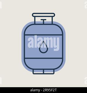 Propane gas cylinder vector isolated icon. Barbecue and bbq grill sign. Graph symbol for cooking web site and apps design, logo, app, UI Stock Vector