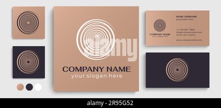 Circle and rings logo. Abstract universal logo for business.Swirling elegant waves. Template for creating a unique luxury design, logo Stock Vector