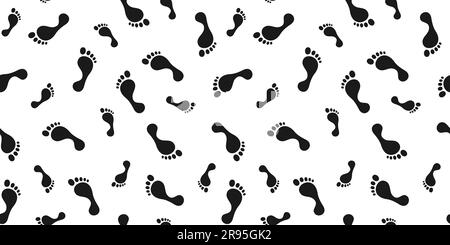 Seamless pattern of black footprints on a white background. Vector illustration Stock Vector